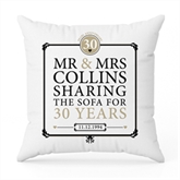 Thumbnail 5 - Personalised 30th (Pearl) Anniversary Sharing the Sofa Cushion