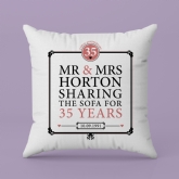Thumbnail 4 - Personalised 35th (Coral) Anniversary Sharing the Sofa Cushion