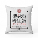 Thumbnail 5 - Personalised 35th (Coral) Anniversary Sharing the Sofa Cushion