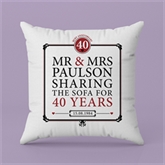 Thumbnail 3 - Personalised 40th (Ruby) Anniversary Sharing the Sofa Cushion