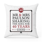 Thumbnail 5 - Personalised 40th (Ruby) Anniversary Sharing the Sofa Cushion
