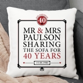 Thumbnail 1 - Personalised 40th (Ruby) Anniversary Sharing the Sofa Cushion