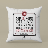 Thumbnail 2 - Personalised 40th (Ruby) Anniversary Sharing the Sofa Cushion
