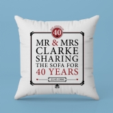 Thumbnail 3 - Personalised 40th (Ruby) Anniversary Sharing the Sofa Cushion
