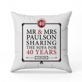 Thumbnail 5 - Personalised 40th (Ruby) Anniversary Sharing the Sofa Cushion