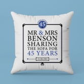 Thumbnail 2 - Personalised 45th (Sapphire) Anniversary Sharing the Sofa Cushion