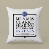 Thumbnail 3 - Personalised 45th (Sapphire) Anniversary Sharing the Sofa Cushion