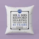 Thumbnail 4 - Personalised 45th (Sapphire) Anniversary Sharing the Sofa Cushion