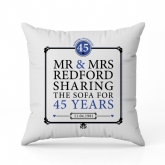 Thumbnail 5 - Personalised 45th (Sapphire) Anniversary Sharing the Sofa Cushion