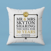 Thumbnail 3 - Personalised 50th (Golden) Anniversary Sharing the Sofa Cushion