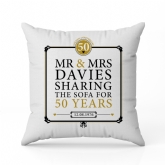 Thumbnail 5 - Personalised 50th (Golden) Anniversary Sharing the Sofa Cushion