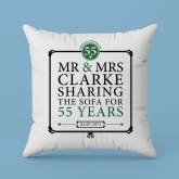 Thumbnail 3 - Personalised 55th (Emerald) Anniversary Sharing the Sofa Cushion