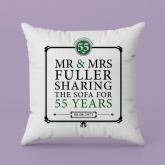 Thumbnail 4 - Personalised 55th (Emerald) Anniversary Sharing the Sofa Cushion