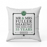 Thumbnail 5 - Personalised 55th (Emerald) Anniversary Sharing the Sofa Cushion