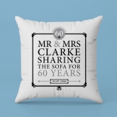 Thumbnail 2 - Personalised 60th (Diamond) Anniversary Sharing the Sofa Cushion