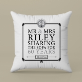 Thumbnail 3 - Personalised 60th (Diamond) Anniversary Sharing the Sofa Cushion