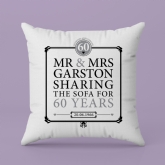 Thumbnail 4 - Personalised 60th (Diamond) Anniversary Sharing the Sofa Cushion