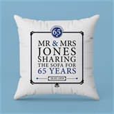 Thumbnail 4 - Personalised 65th (Blue Sapphire) Anniversary Sharing the Sofa Cushion