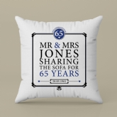 Thumbnail 3 - Personalised 65th (Blue Sapphire) Anniversary Sharing the Sofa Cushion