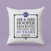 Thumbnail 4 - Personalised 65th (Blue Sapphire) Anniversary Sharing the Sofa Cushion