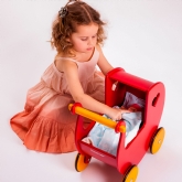 Thumbnail 10 - Wooden Doll Pram Push Along Toys