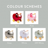 Thumbnail 2 - Wooden Doll Pram Push Along Toys