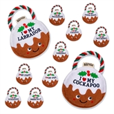 Thumbnail 1 - I Love my Dog Breed Christmas Pudding Dog Toys