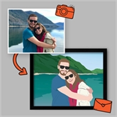 Thumbnail 2 - Personalised Couples "Photo-to-Painting" Hand Illustrated Framed Prints