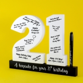Thumbnail 1 - 21st Birthday Wooden Numbers and Pen