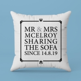 Thumbnail 4 - Mr & Mrs Sharing The Sofa Personalised Cushion