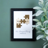 Thumbnail 1 - Metallic Family Puzzle Pieces Personalised Framed Print