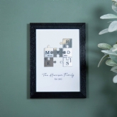 Thumbnail 2 - Metallic Family Puzzle Pieces Personalised Framed Print