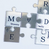 Thumbnail 4 - Metallic Family Puzzle Pieces Personalised Framed Print