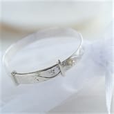 Thumbnail 1 - Sterling Silver Baby Bangle with Personalised Gift Box