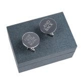 Thumbnail 4 - Moon and Back Silver Cufflinks with Personalised Gift Box