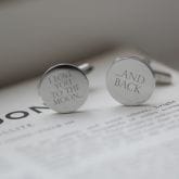 Thumbnail 2 - Moon and Back Silver Cufflinks with Personalised Gift Box