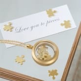 Thumbnail 1 - i love you to pieces jigsaw necklace