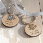 Thumbnail 2 - Love You To Pieces Personalised Wooden Keyrings