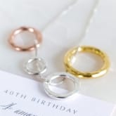 Thumbnail 2 - 40th Ring Necklace with Personalised Gift Box