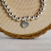 Thumbnail 3 - Personalised Handmade Elasticated Silver Initial or Heart Bracelet