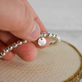 Thumbnail 4 - Personalised Handmade Elasticated Silver Initial or Heart Bracelet