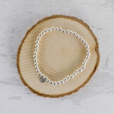 Thumbnail 5 - Personalised Handmade Elasticated Silver Initial or Heart Bracelet