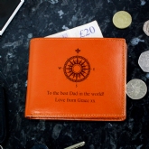 Thumbnail 1 - Personalised Compass Tan Leather Wallet