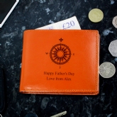 Thumbnail 2 - Personalised Compass Tan Leather Wallet