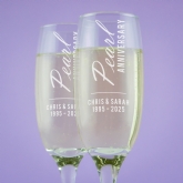Thumbnail 1 - Personalised Pearl Anniversary Champagne Flutes