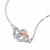 Thumbnail 3 - Sterling Silver 925 Plated Disney Minnie & Mickey Mouse Lariat Bracelet