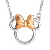 Thumbnail 1 - Sterling Silver Disney Minnie Mouse Silhouette Necklace