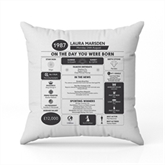 Thumbnail 12 - Personalised The Day You Were Born Birthday Cushion