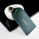 Thumbnail 4 - Personalised Green Foiled Leather Luggage Tag