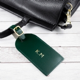 Thumbnail 5 - Personalised Green Foiled Leather Luggage Tag